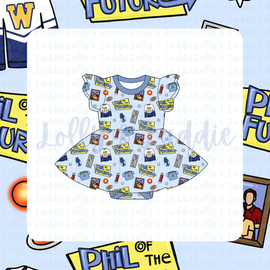 Time Jump - Short Sleeve Twirl Dress with Bodysuit (READY-TO-SHIP)
