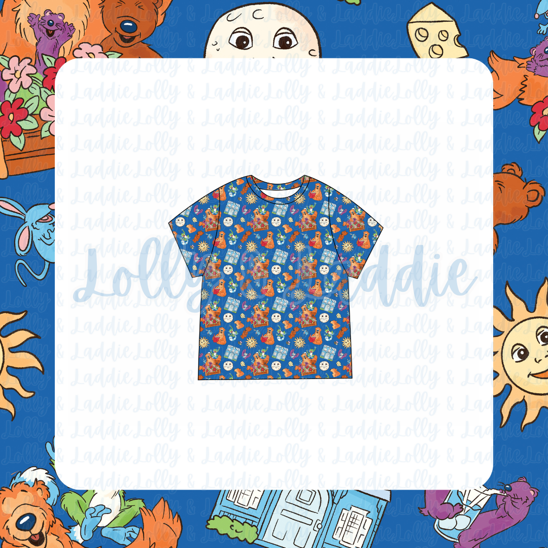 Blue House Hugs - Adult (Short-Sleeve Pajama Top) (PRE-ORDER)