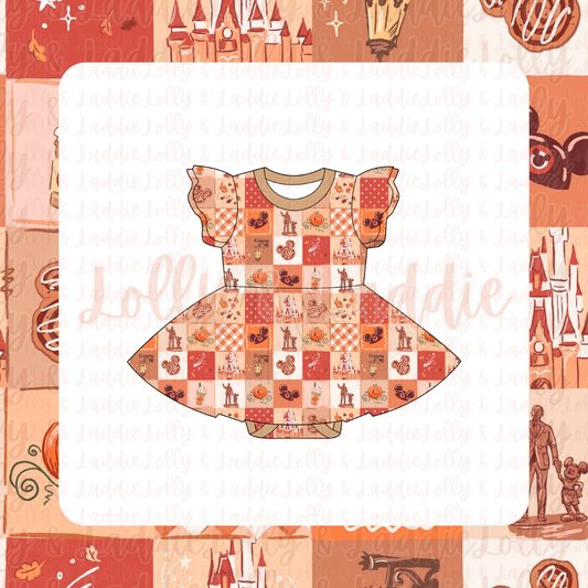 Pumpkins & Pixie Dust - Short Sleeve Twirl Dress with Bodysuit (READY-TO-SHIP)