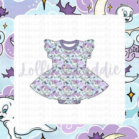 Little Spirit Club - Short Sleeve Twirl Dress with Bodysuit (READY-TO-SHIP)