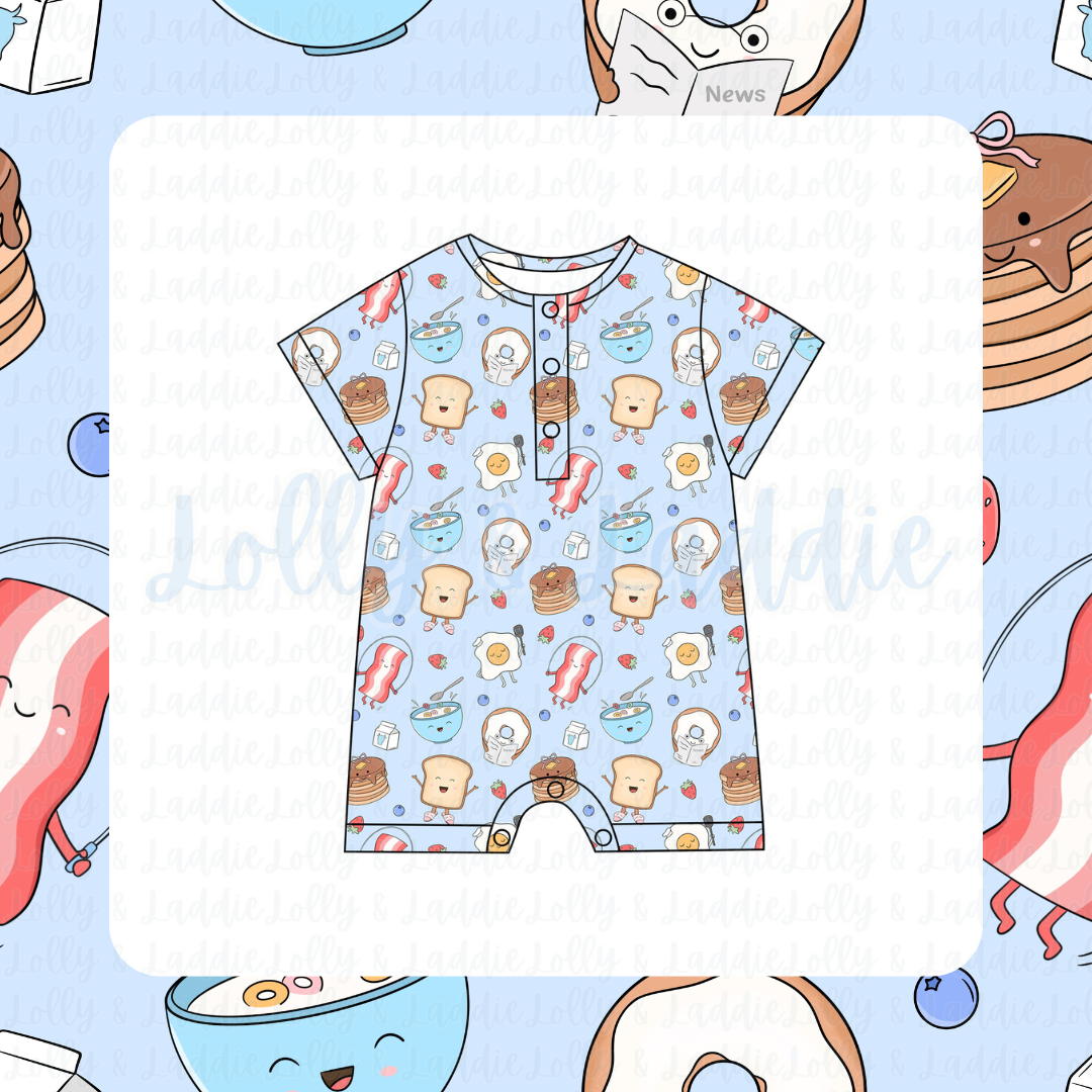 Wakey, Wakey - Short Sleeve Henley Romper (READY-TO-SHIP)