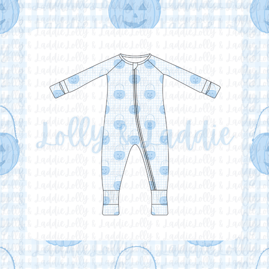 Pumpkin Pail Parade (Blue) - Sleeper (READY-TO-SHIP)