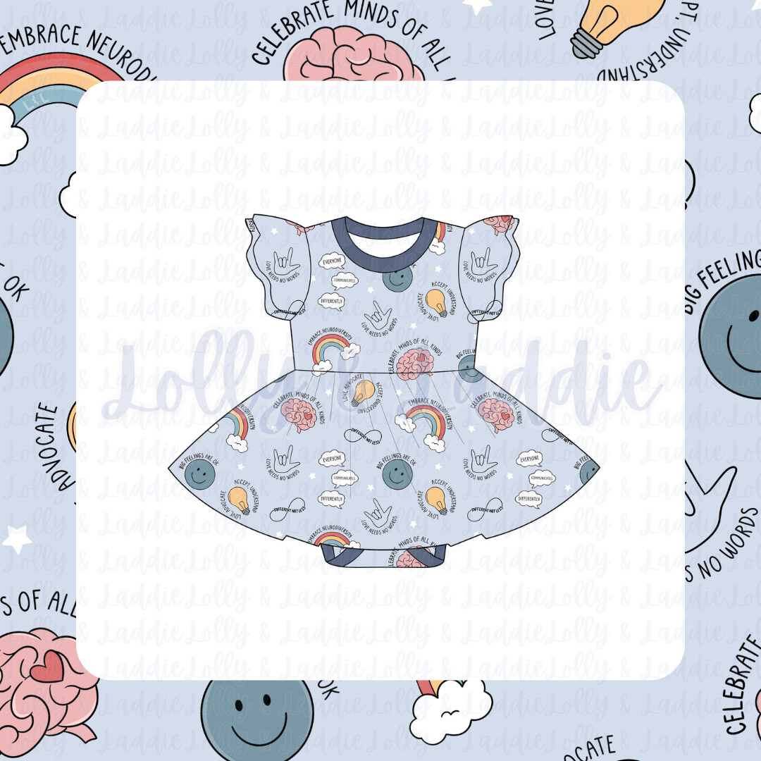 Minds Of All Kinds - Short Sleeve Twirl Dress with Bodysuit (READY-TO-SHIP)
