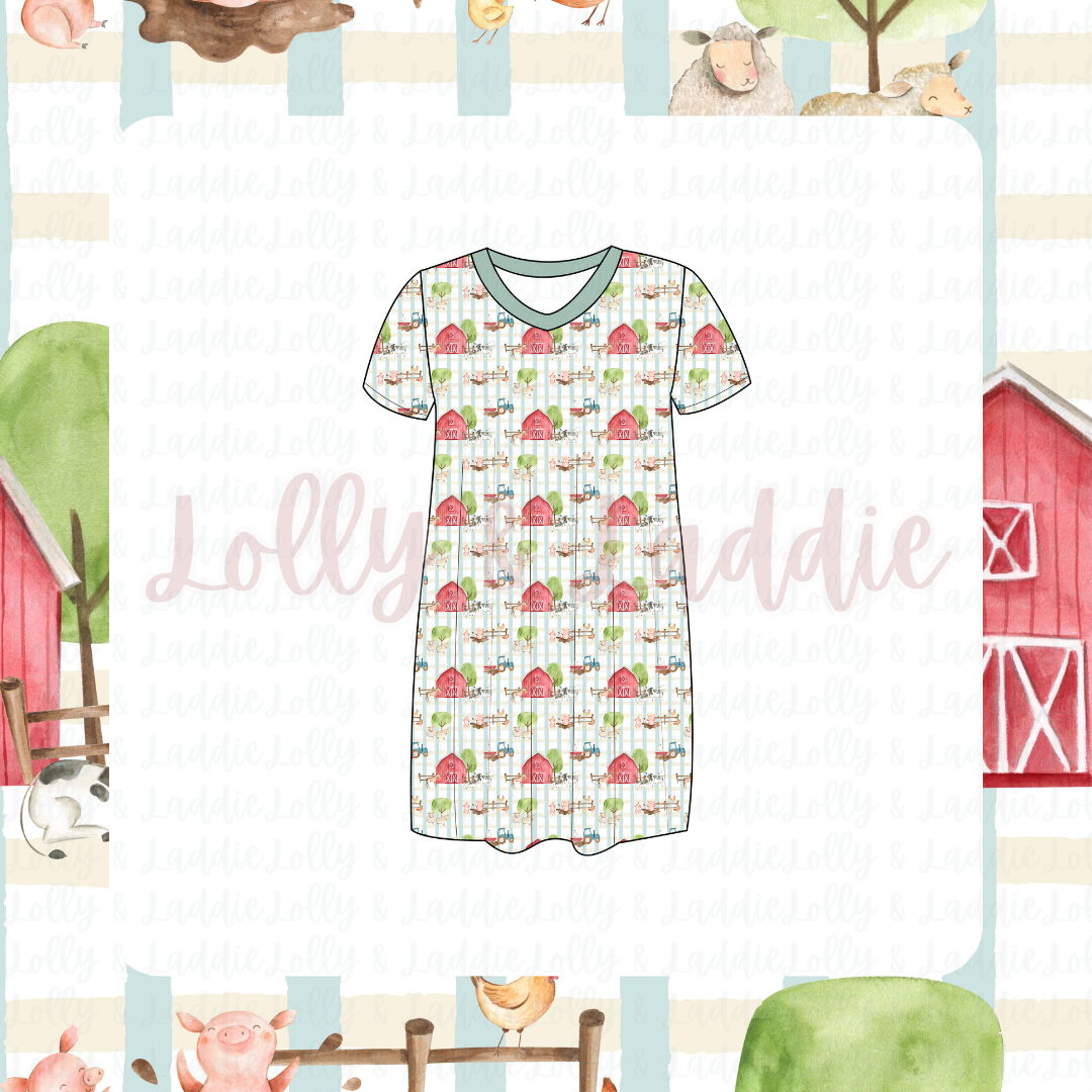 Little Red Barn - Women’s Sleep Dress (READY-TO-SHIP)