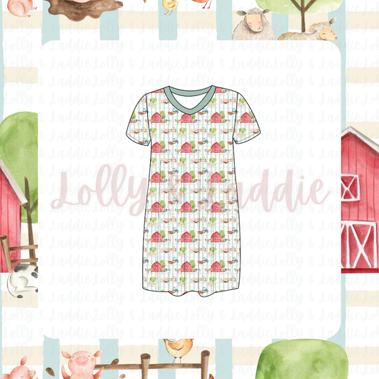 Little Red Barn - Women’s Sleep Dress (READY-TO-SHIP)