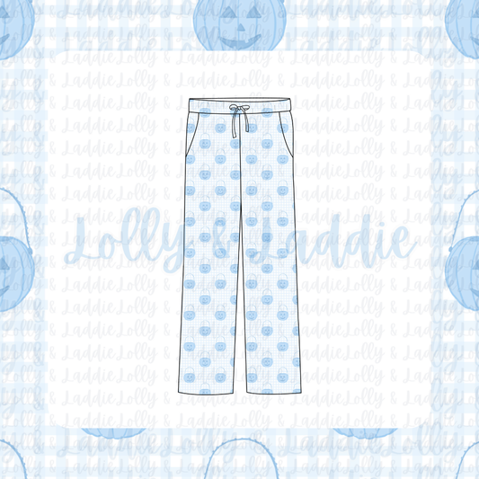 Pumpkin Pail Parade (Blue) - Adult (Lounge Pants) (READY-TO-SHIP)