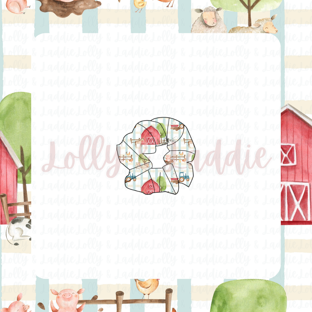 Little Red Barn - Adult Scrunchie (READY-TO-SHIP)