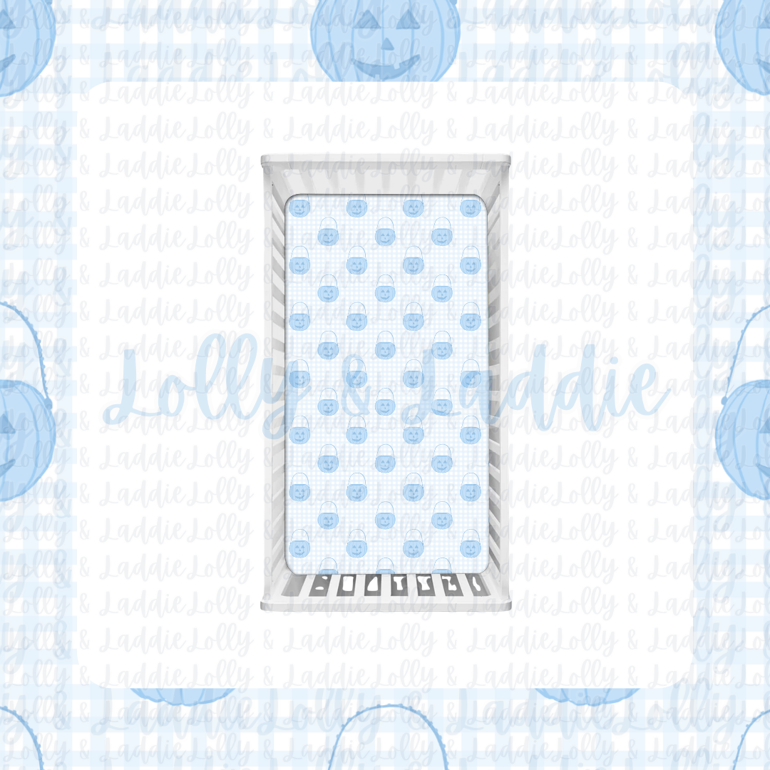 Pumpkin Pail Parade (Blue) - Crib Sheet (PRE-ORDER)
