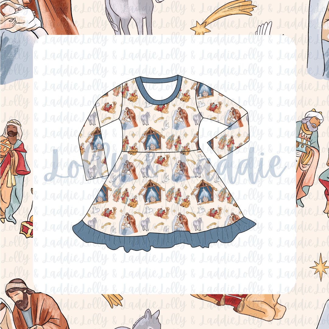 Reason For The Season - Long Sleeve Twirl Dress (PRE-ORDER)