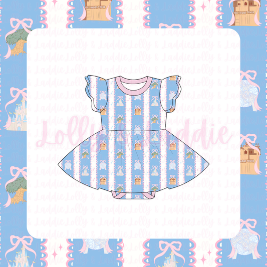 Park Hopper - Short Sleeve Twirl Dress with Bodysuit (READY-TO-SHIP)