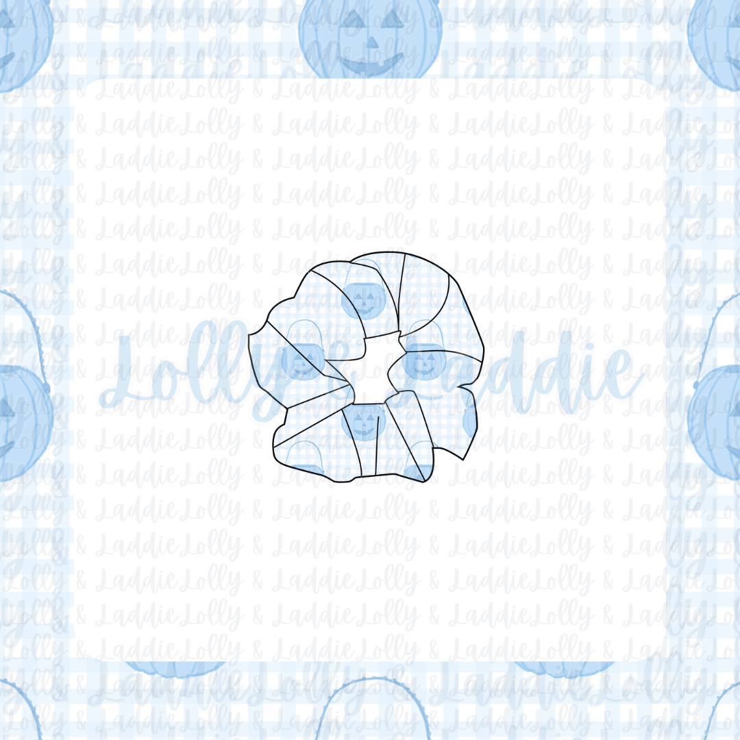 Pumpkin Pail Parade (Blue) - Adult Scrunchie (PRE-ORDER)