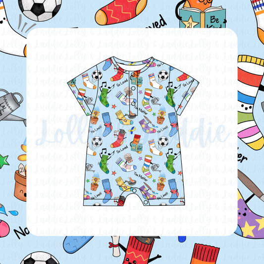 Limitless - Short Sleeve Henley Romper (READY-TO-SHIP)