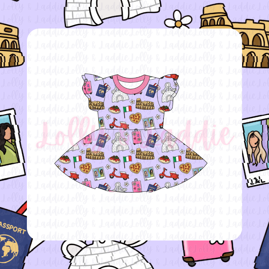 When In Rome - Short Sleeve Twirl Dress (READY-TO-SHIP)
