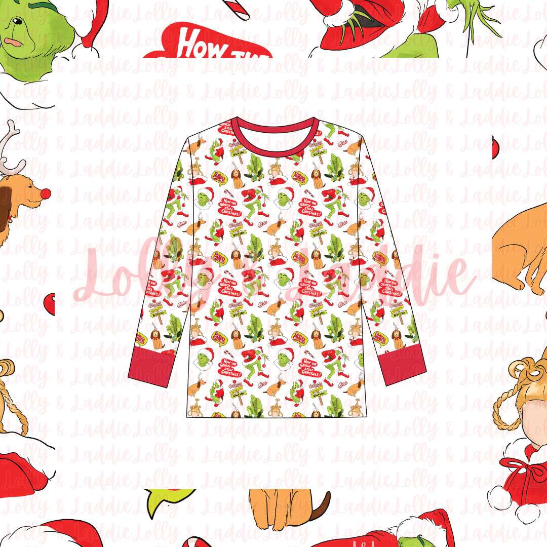 You’re A Mean One - Adult (Long-Sleeve Pajama Top) (PRE-ORDER)