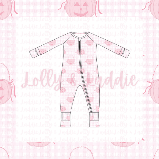 Pumpkin Pail Parade (Pink) - Sleeper (READY-TO-SHIP)