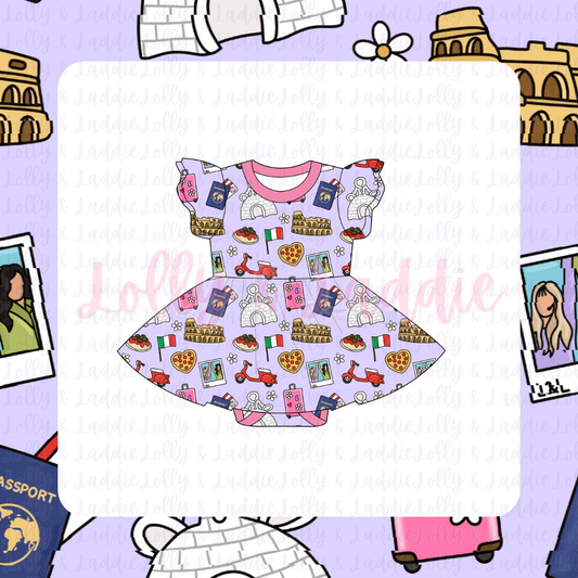 When In Rome - Short Sleeve Twirl Dress with Bodysuit (READY-TO-SHIP)