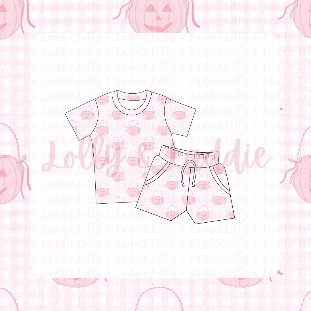 Pumpkin Pail Parade (Pink) - Kid (Short Sleeve Play Set) (PRE-ORDER)