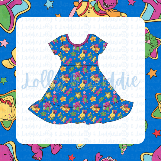 The Backyard Crew - Short Sleeve Twirl Dress (PRE-ORDER)