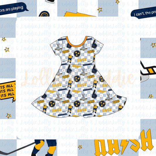 Welcome To Smashville - Short Sleeve Twirl Dress (READY-TO-SHIP)