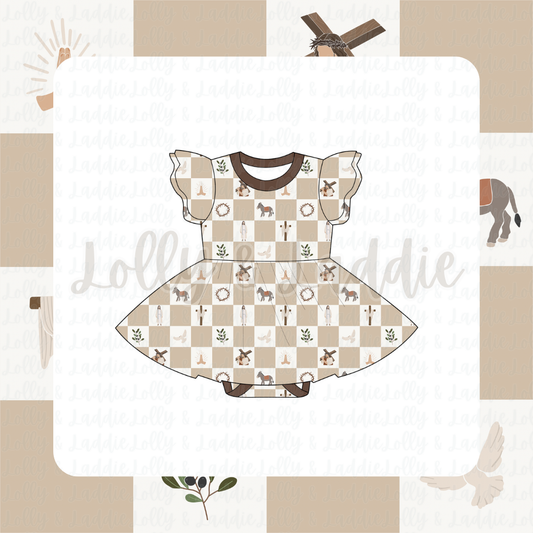 Redeeming Love - Short Sleeve Twirl Dress with Bodysuit (READY-TO-SHIP)