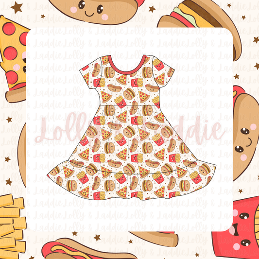 Little Foodies - Short Sleeve Twirl Dress (READY-TO-SHIP)