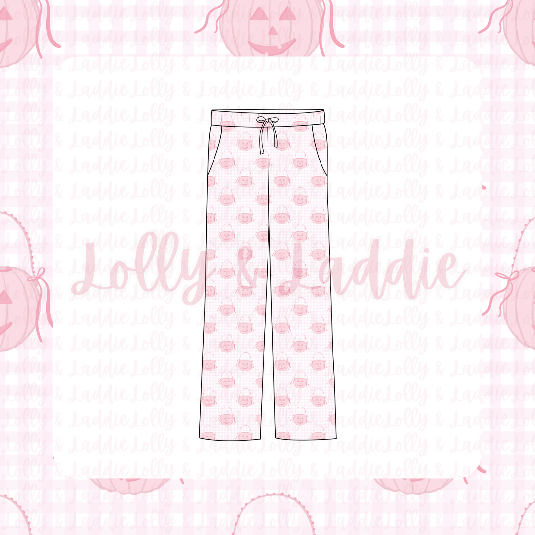 Pumpkin Pail Parade (Pink) - Adult (Lounge Pants) (PRE-ORDER)