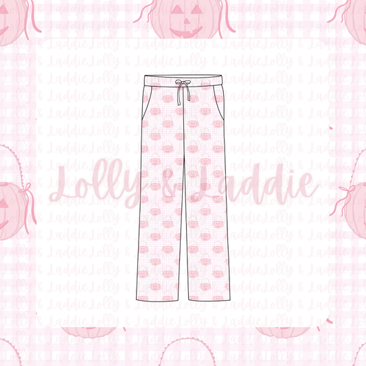 Pumpkin Pail Parade (Pink) - Adult (Lounge Pants) (READY-TO-SHIP)