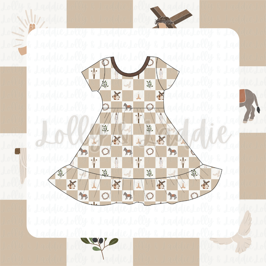 Redeeming Love - Short Sleeve Twirl Dress (READY-TO-SHIP)