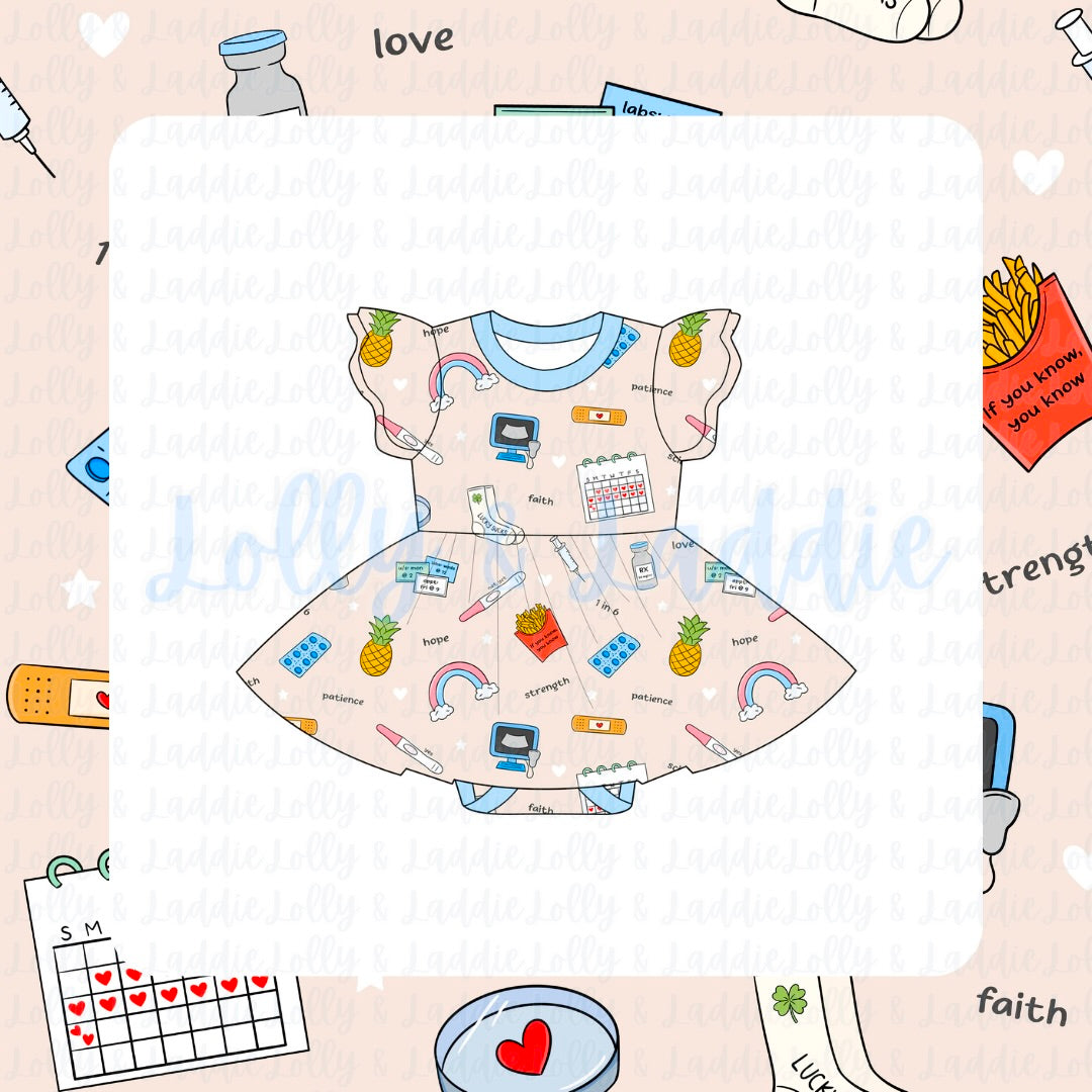 Worth The Wait - Short Sleeve Twirl Dress with Bodysuit (READY-TO-SHIP)