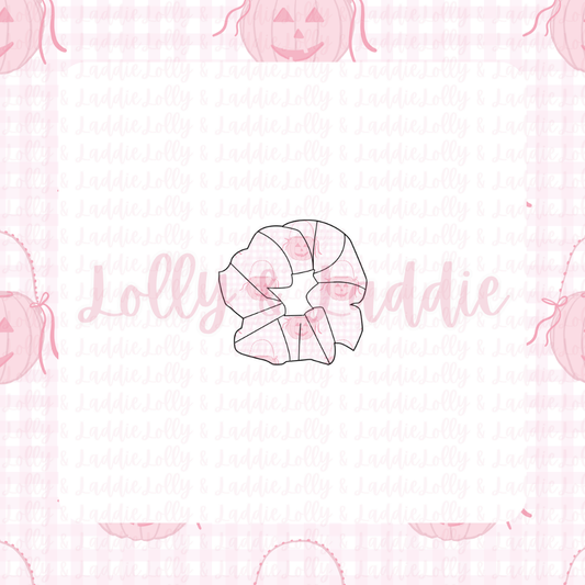 Pumpkin Pail Parade (Pink) - Adult Scrunchie (READY-TO-SHIP)