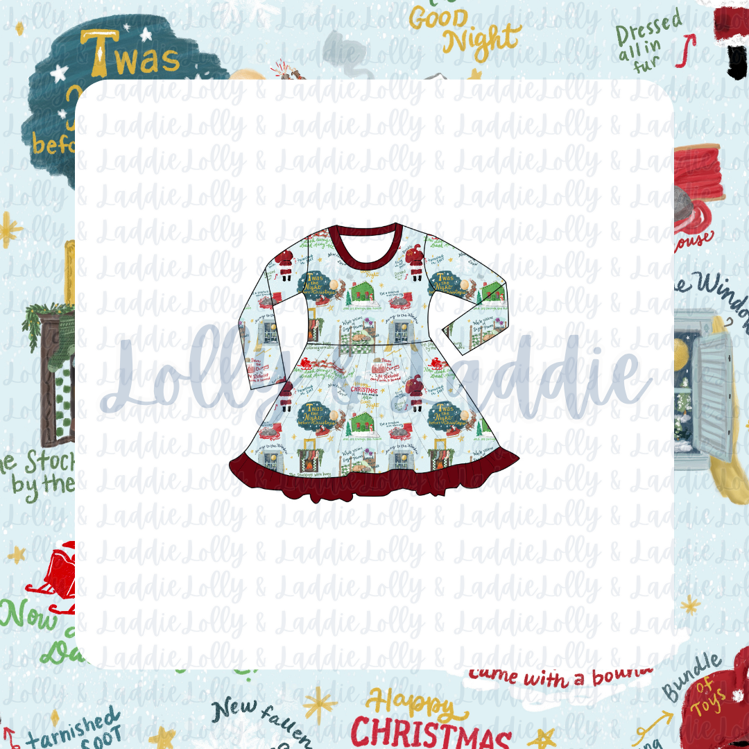 All Through The House - Long Sleeve Twirl Dress (PRE-ORDER)
