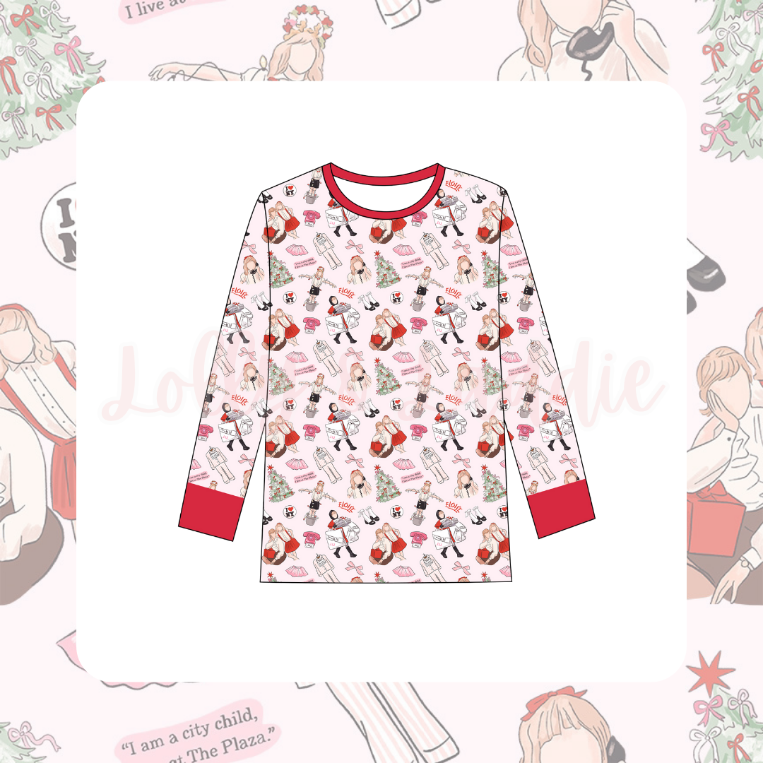 Christmas At The Plaza - Adult (Pajama Top) (READY-TO-SHIP)