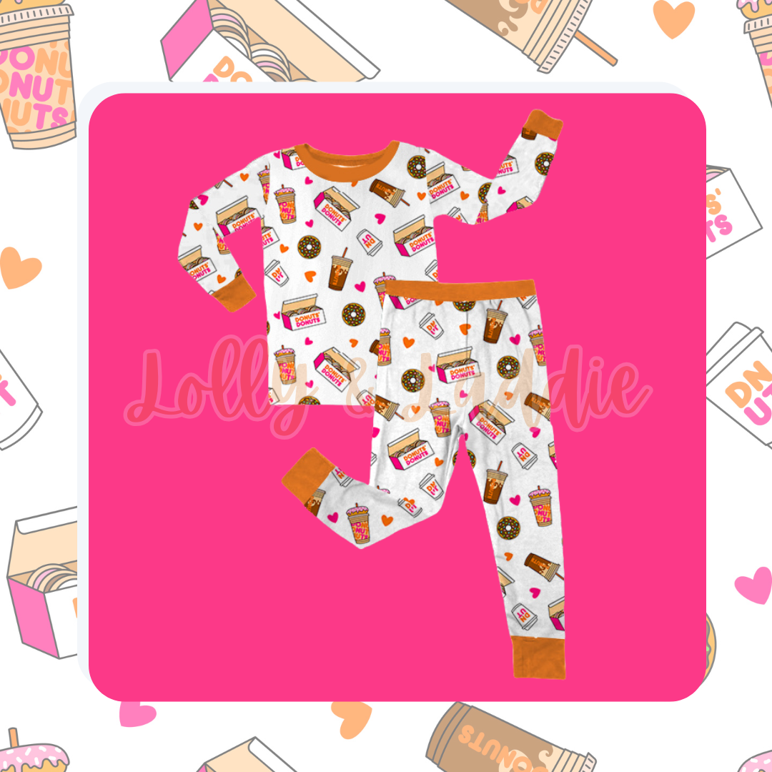 Donuts & Coffee - 2T Kid Pant Set (OLD MANUFACTURER/FINAL SALE)
