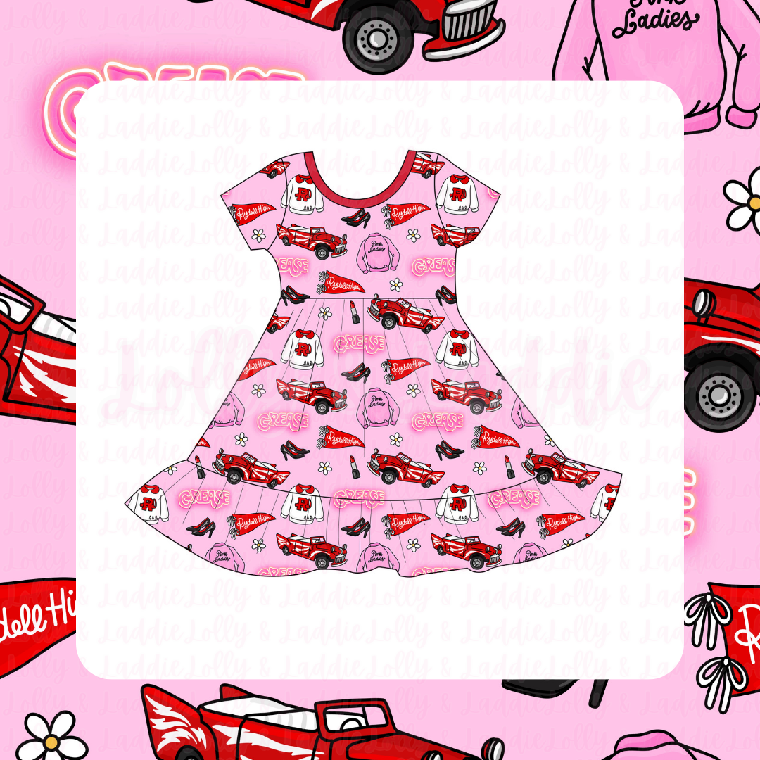 Beauty School Dropout - Short Sleeve Twirl Dress (READY-TO-SHIP)