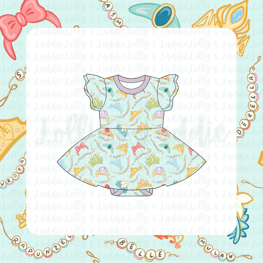 Once Upon A Crown - Short Sleeve Twirl Dress with Bodysuit (READY-TO-SHIP)
