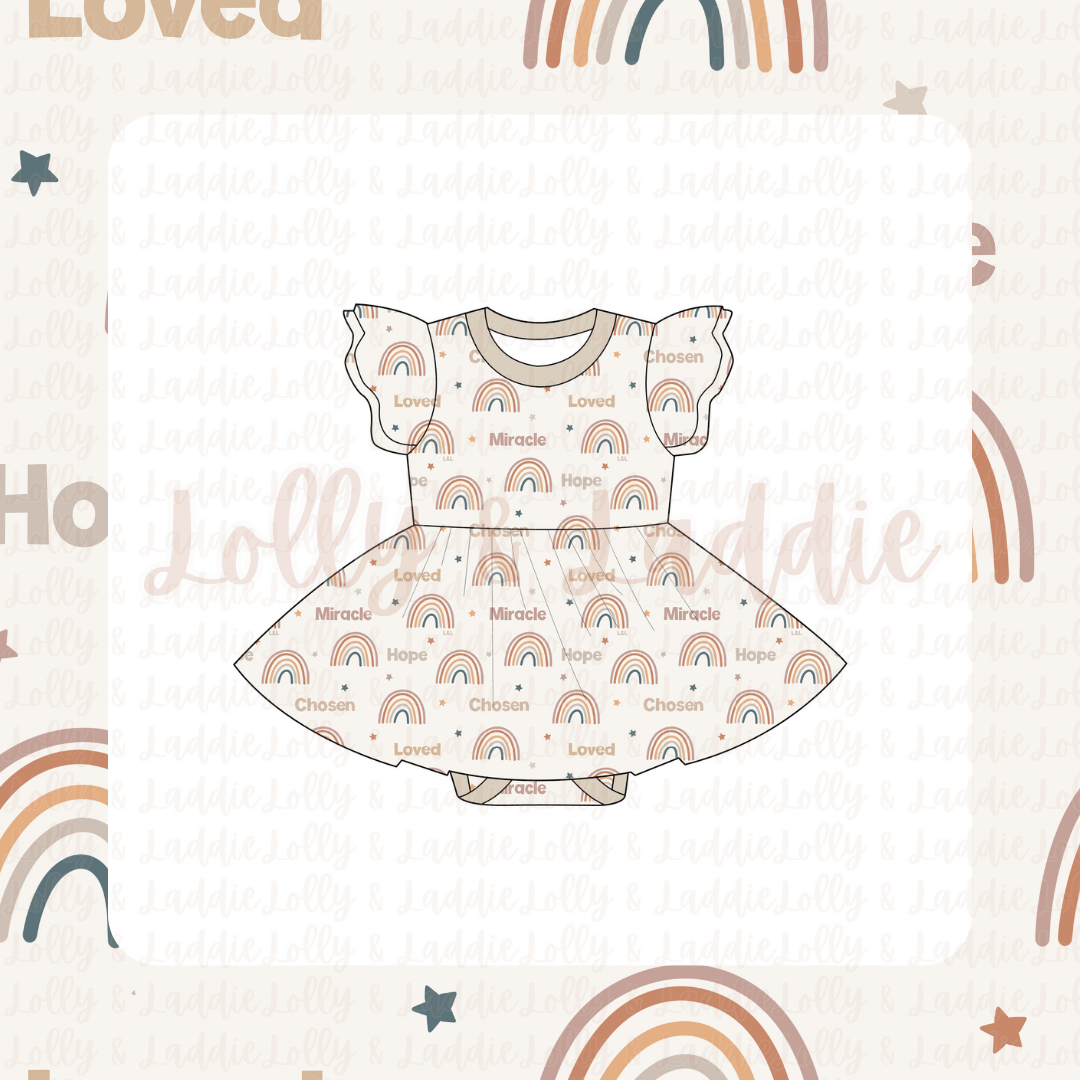 After The Storm - Short Sleeve Twirl Dress with Bodysuit (READY-TO-SHIP)