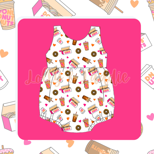 Donuts & Coffee - 3 Month Tank Bubble Romper (OLD MANUFACTURER/FINAL SALE)