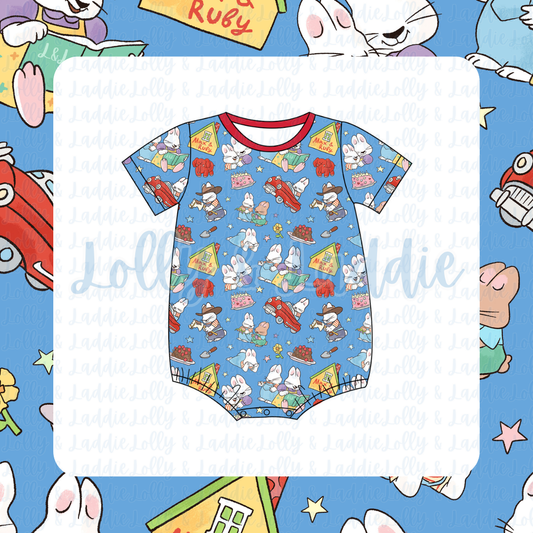 Bunny Business - T-Shirt Romper (PRE-ORDER)