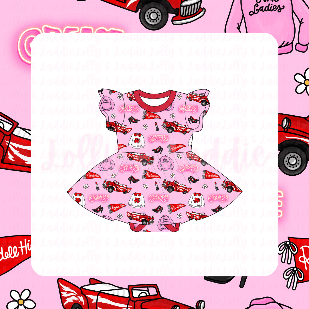Beauty School Dropout - Short Sleeve Twirl Dress with Bodysuit (READY-TO-SHIP)