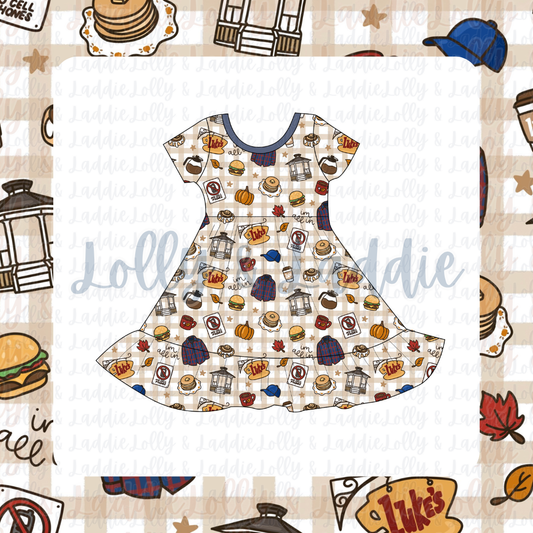 Autumn In The Hollow - Short Sleeve Twirl Dress (READY-TO-SHIP)