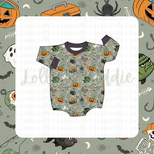 Skeleton's Catch - Long Sleeve Romper (READY-TO-SHIP)