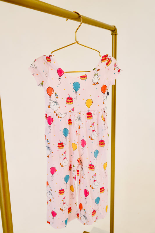 Flappy Birthday (Pink) - Short Sleeve Jumpsuit (READY-TO-SHIP)