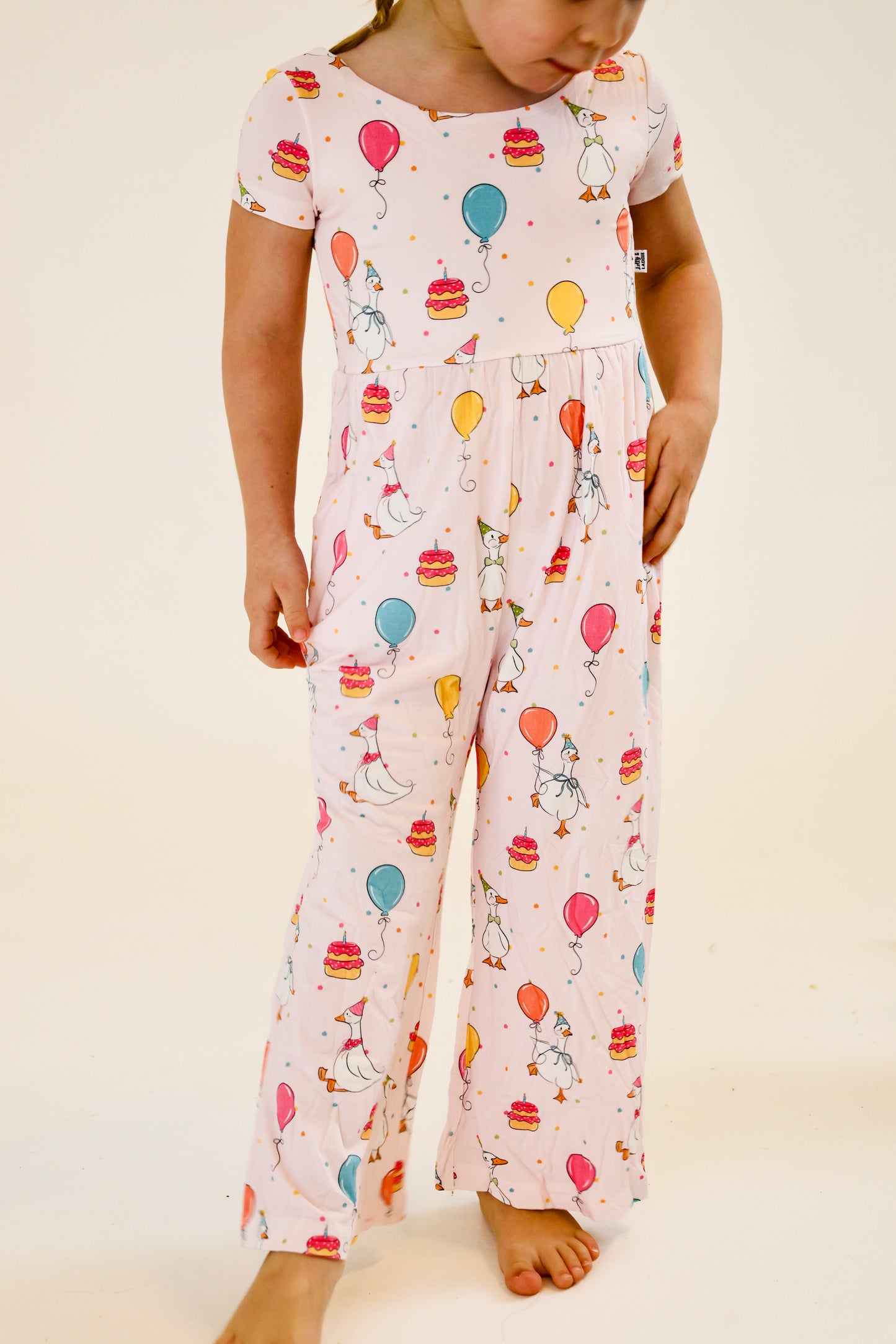Flappy Birthday (Pink) - Short Sleeve Jumpsuit (READY-TO-SHIP)