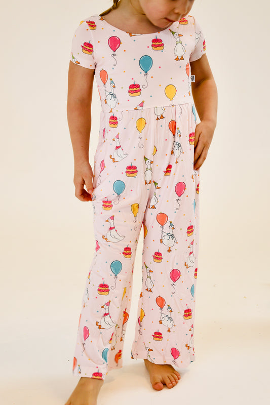Flappy Birthday (Pink) - Short Sleeve Jumpsuit (READY-TO-SHIP)