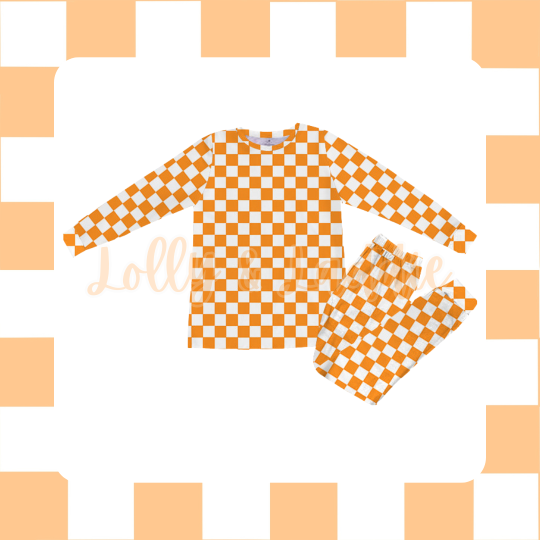 Orange Checkered - Small Adult Set (OLD MANUFACTURER/FINAL SALE)