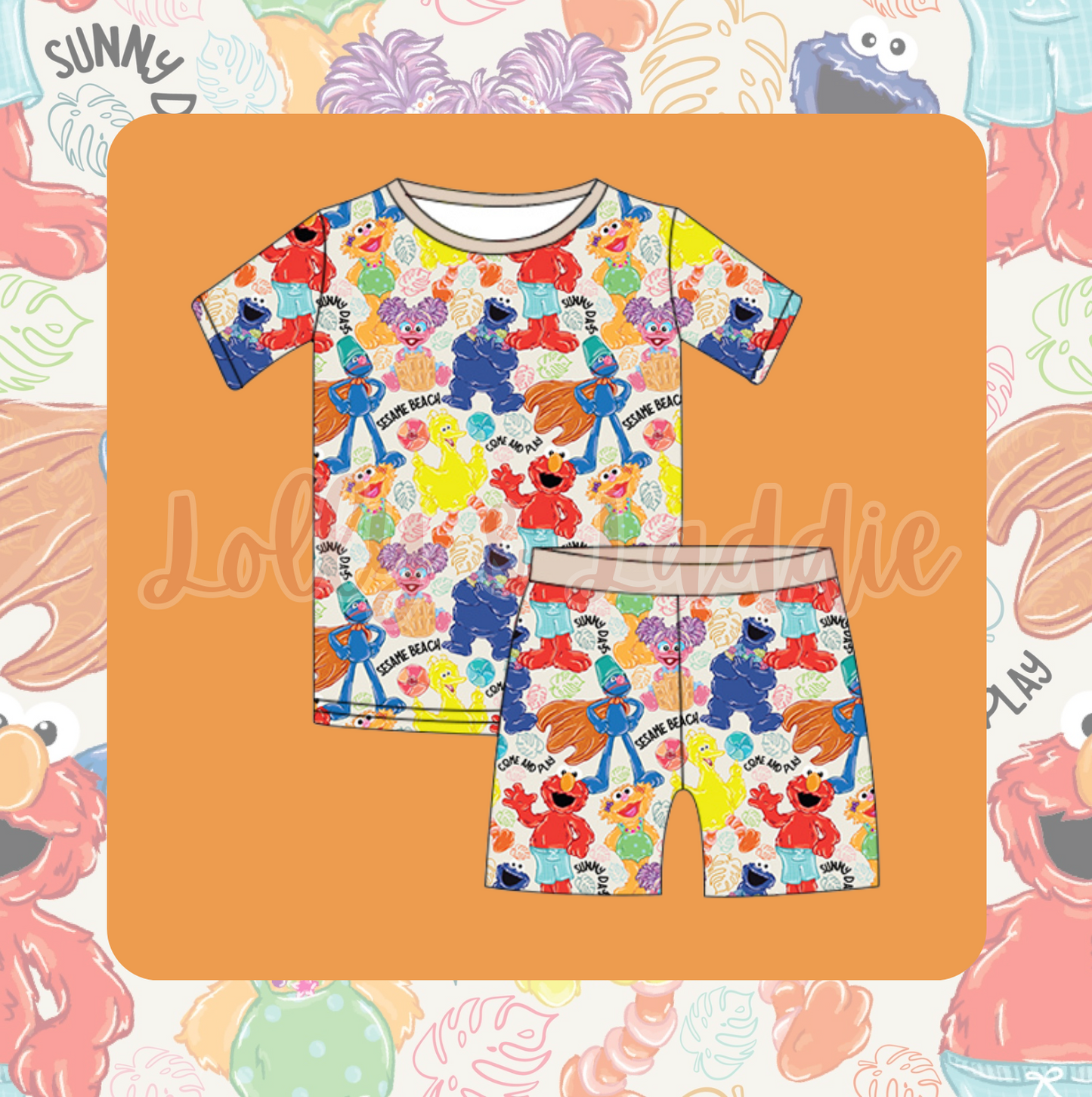 Sesame Beach - 4T Kid Short Set (OLD MANUFACTURER/FINAL SALE)