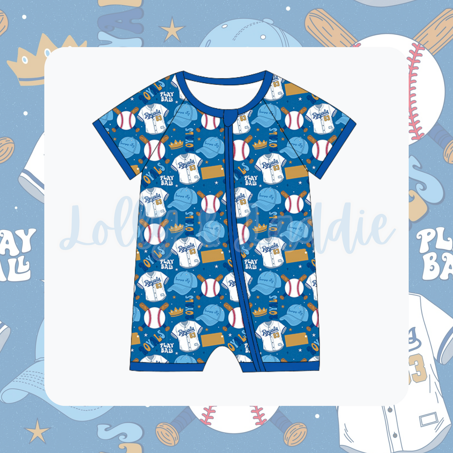 Royals Inspired - 18 Month Zippy Shortie (OLD MANUFACTURER/FINAL SALE)