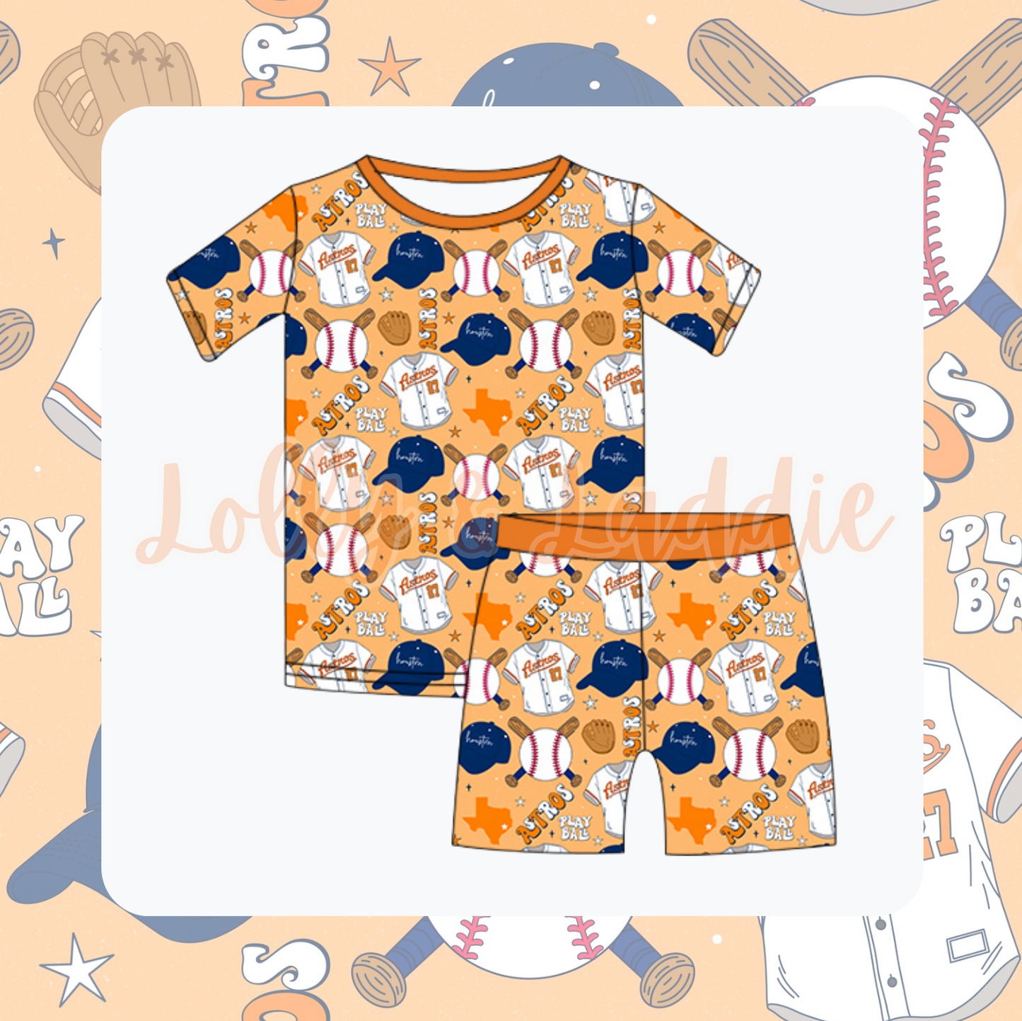 Astros Inspired - 4T Kid Short Set (OLD MANUFACTURER/FINAL SALE)