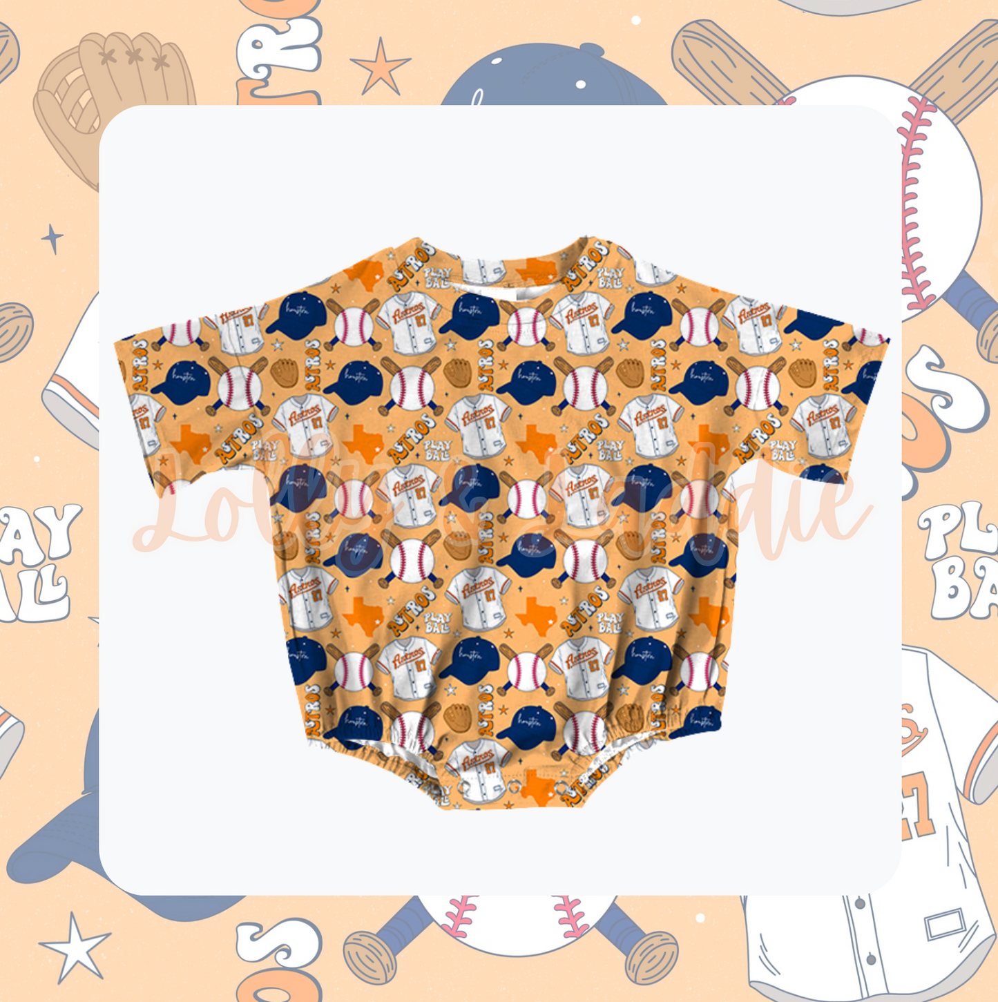 Astros Inspired - T-Shirt Bubble Romper (OLD MANUFACTURER/FINAL SALE)