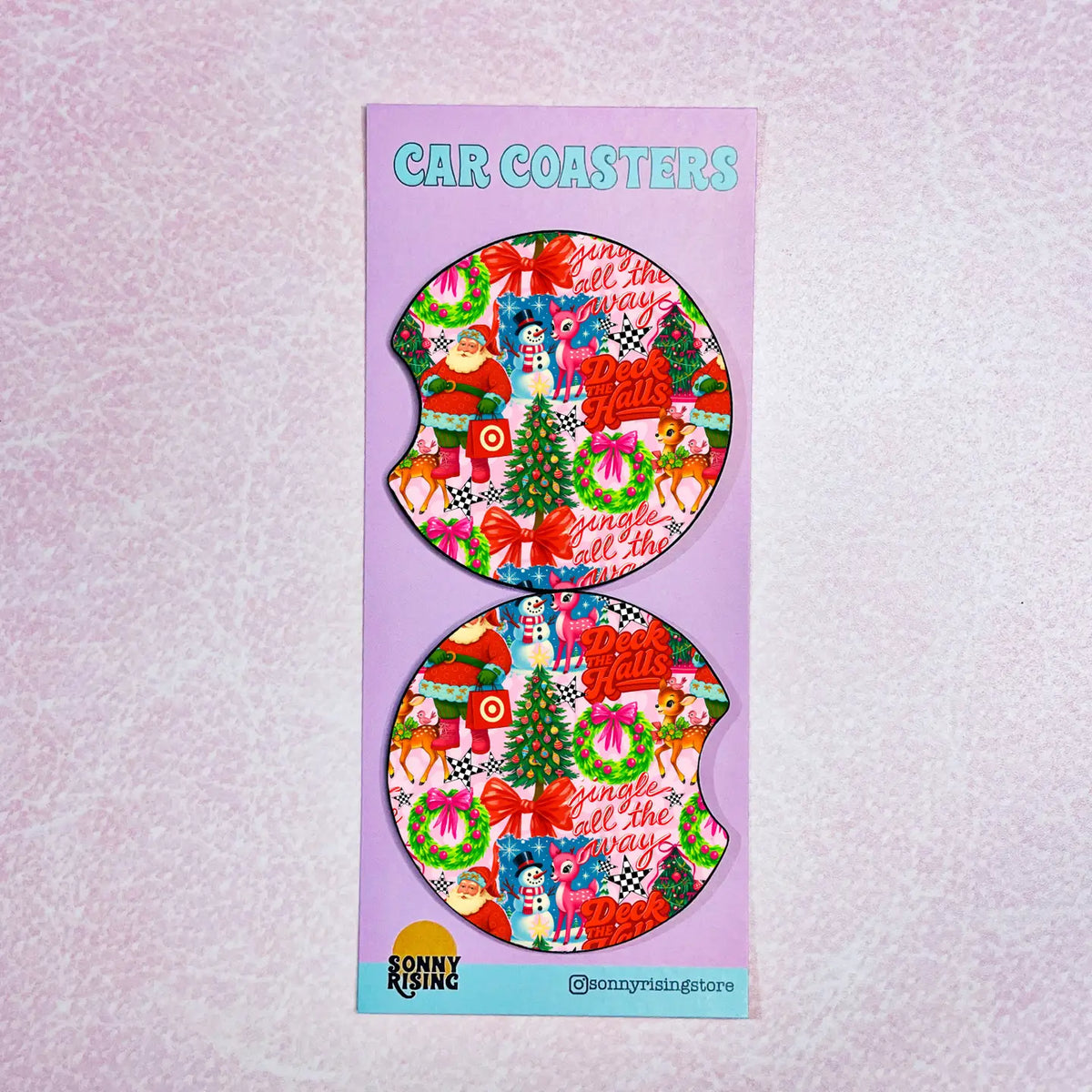 Happy Holidays - Car Coasters (READY-TO-SHIP)